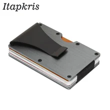 Модный металлический кредитный ID держатель для карт, имя банка, автобус, путешествия, RFID кошелек, мужской защитный держатель для карт