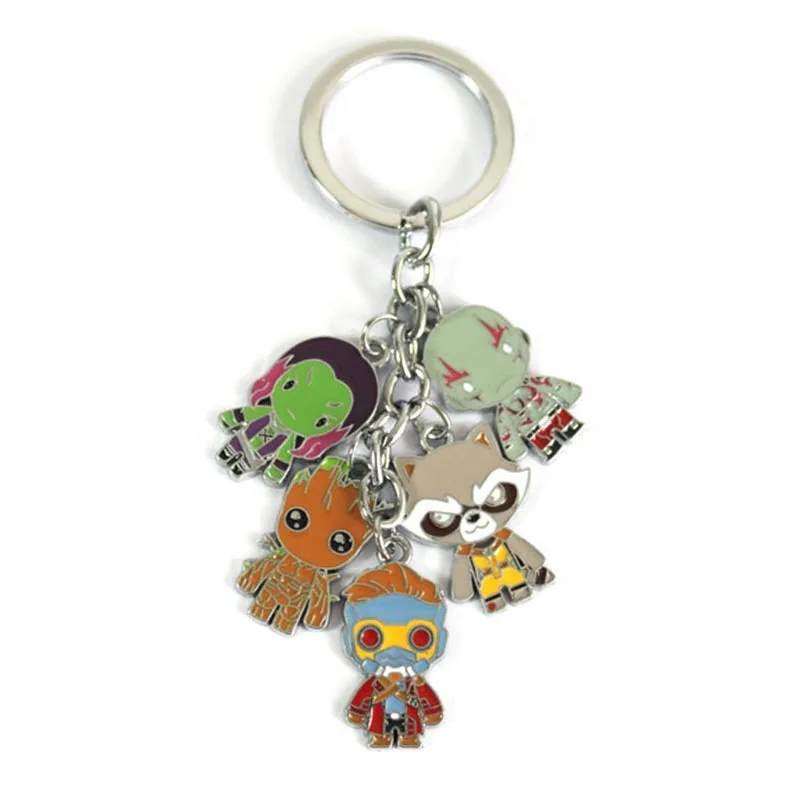 

Marvel Gamora Rocket Raccoon keychain Groot Drax the Destroyer funny personalized men women keyrings Llaveros Accessories gifts