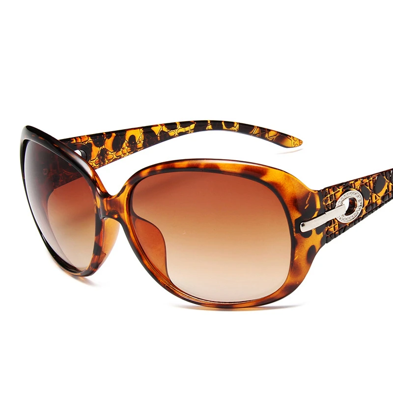Модные женские солнцезащитные очки в европейском и американском стиле, Классические солнцезащитные очки в стиле ретро с леопардовым принтом и защитой от ультрафиолета - Lenses Color: Gray
