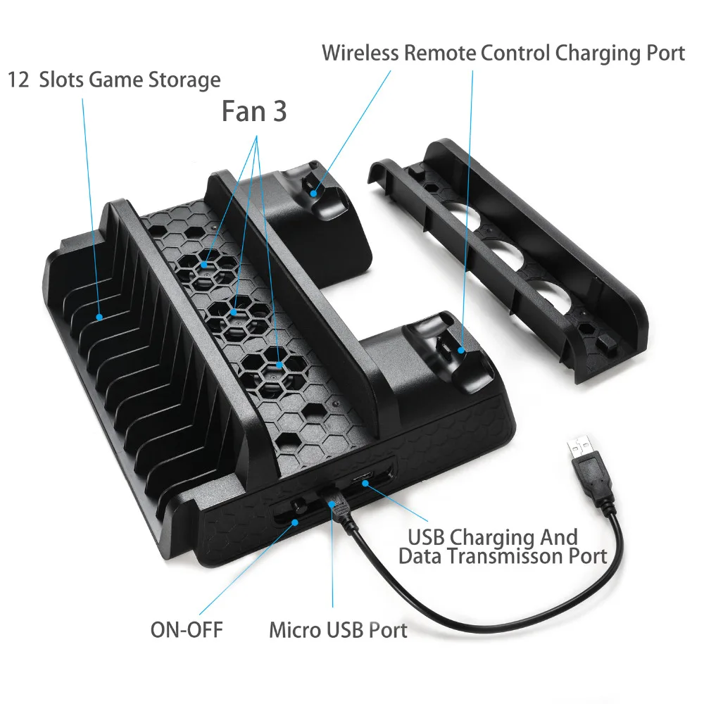 PS4 аксессуары PS4/PS4 Slim/PS4 Pro Vertical консоли Вентилятор охлаждения PS4 контроллер Зарядное устройство игры Disk Storage стенд башня ps4 play station 4 ps4 pro игровая приставка ps 4 sony playstation 4 pro