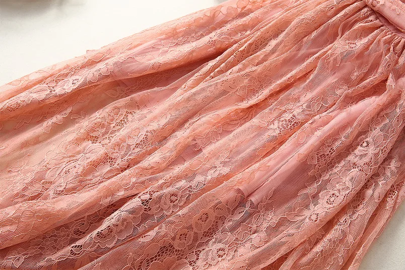 Платье в пол летнее модное кружевное длинное платье высокого качества женское кружевное Элегантное Длинное Платье макси с отложным воротником