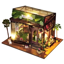Сборный Кукольный дом DIY музыкальная шкатулка деревянный миниатюрный кукольный домик модель мебели светодиодный игрушечные дома для детей подарок на день рождения
