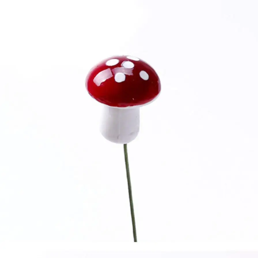 50 шт. мини красный гриб миниатюрный точечный горшок DIY игрушка дом бонсай для пейзажа растения мини-фигурка современный сад украшения