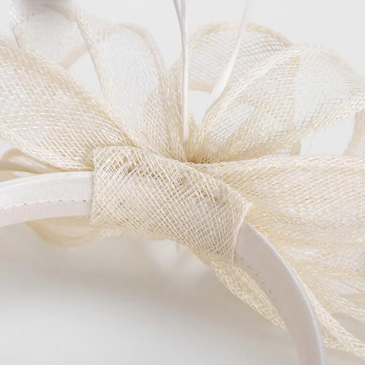 Light Champagne Bridal Hat Fashion boda Wedding Accessories wedding hats and fascinators women Party headWear ZH009