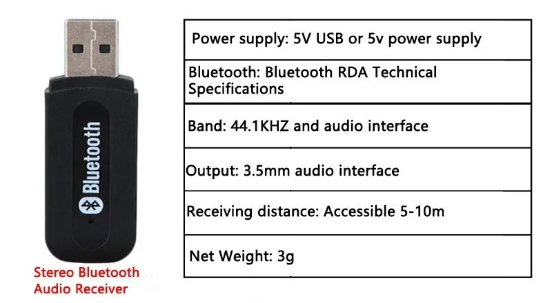 Двойной выход автомобильный Bluetooth Aux аудио приемник адаптер USB 3,5 мм Высокое качество звука аудио автомобильный домашний стерео музыкальный приемник с динамиком