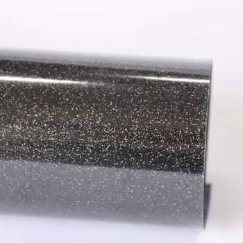 

Black Glitter Holographic Iron-on PU Heat Transfer Vinyl Cutting Press Film 20" x 40"(50cm x 100cm) Newest