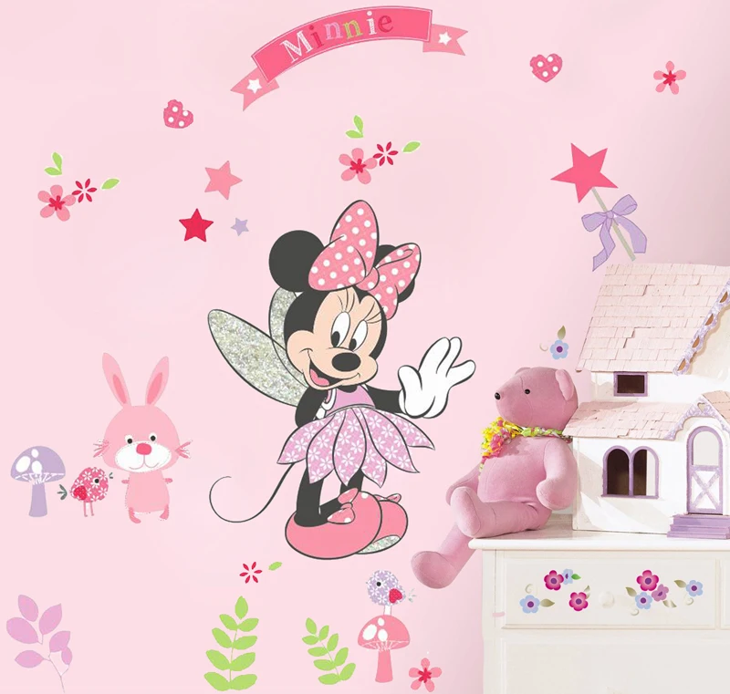 DIY-Minnie-Mouse-Wall-Sticker-Vinyl-Art-PVC-Cartoon-Wall-decal-For-Kids-Bedroom-adesivo-de (1)