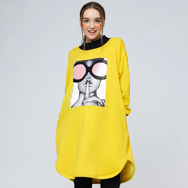 

Loveincolors Maternity Women T-shirt Thick Loose Elastic Soft Printing Warm Pregnant Clothes