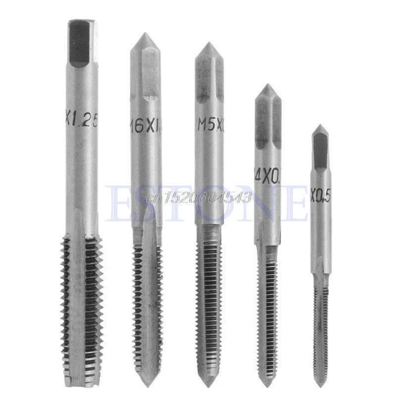 

5Pcs/Set HSS hine Hand Screw Thread Metric Plug Tap Drill Kit M3 M4 M5 M6 M8 R06 Drop Ship