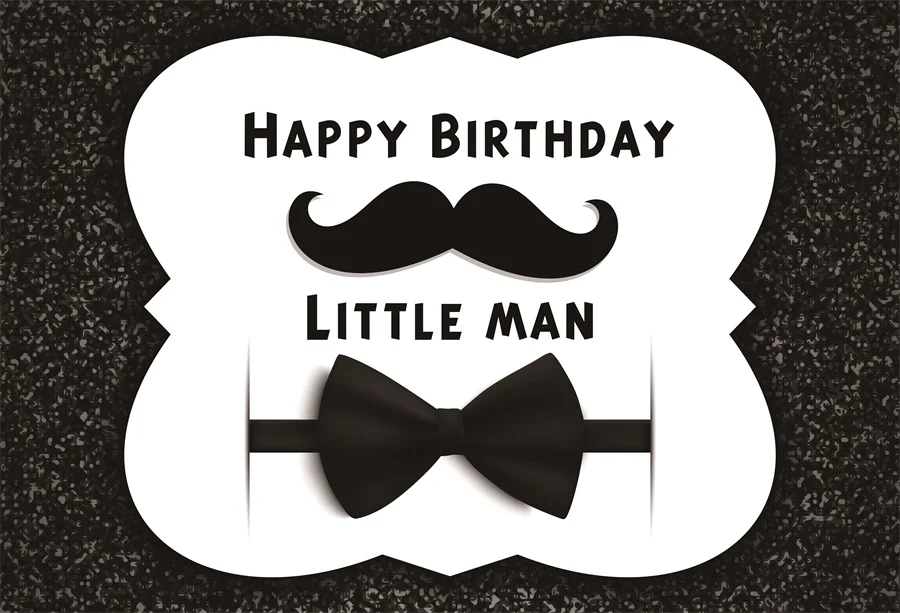 Laeacco Photo Backdrops Baby Birthday Party Little Man Beard Tie Portrait Poster Photography Background Photocall Photo Studio