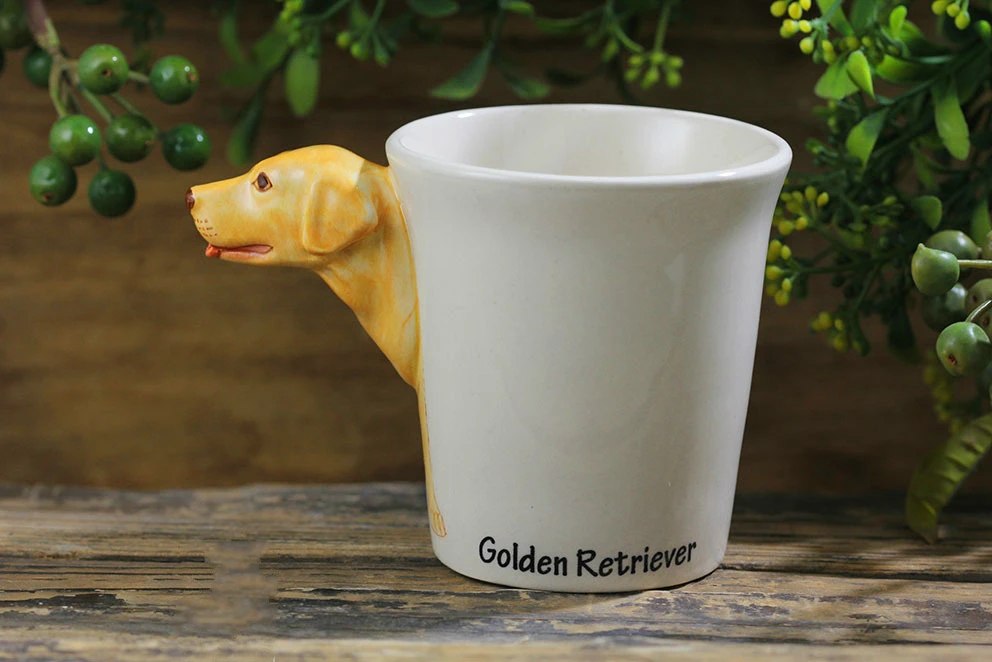 300 мл милые золотые ретривер кружки с собаками Креативные 3D стерео животные кофейная чашка ручная роспись экологическая керамическая Подарочная кружка