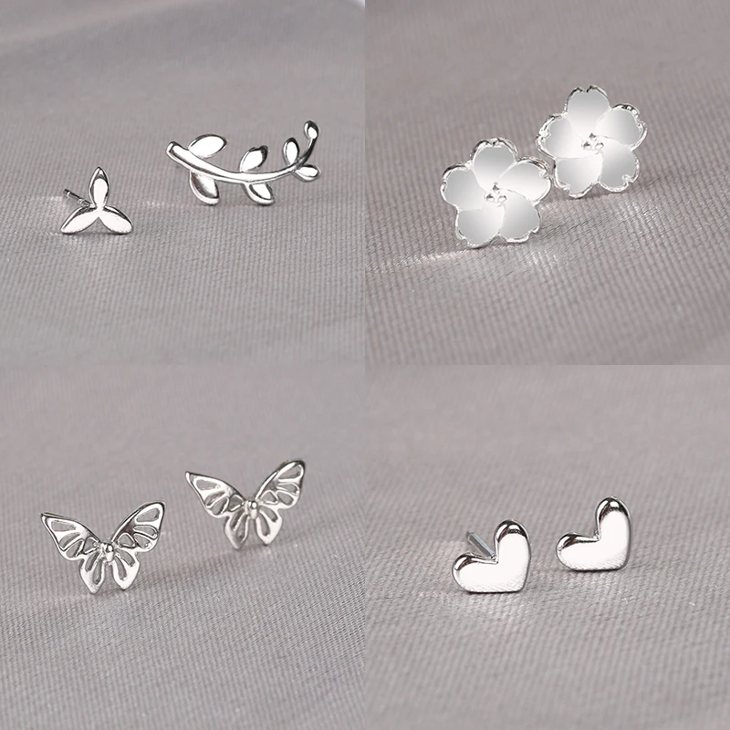

Real 925 Sterling Silver Stud Earrings for Women Girls sterling-silver-jewelry brincos oorbellen aros de plata 925