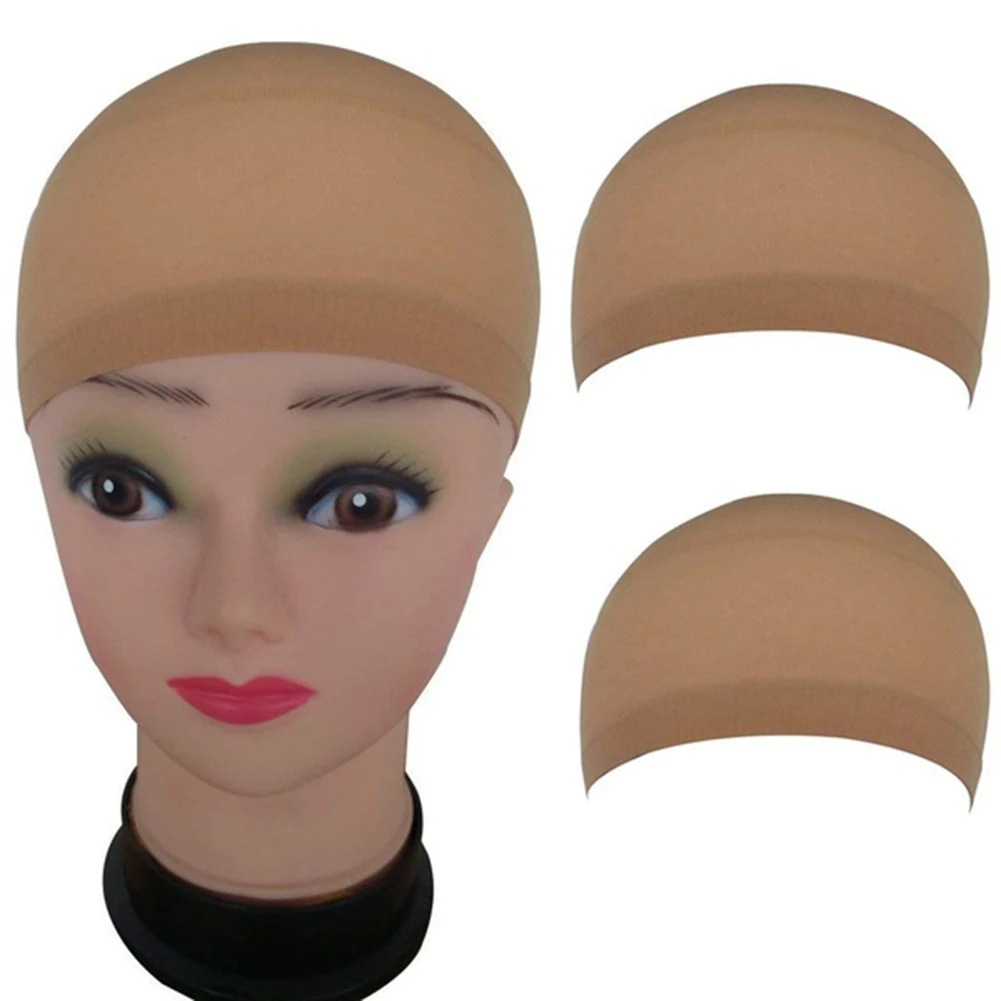 2Pcs New Elastic Lace Bandage Hairnet Breathable Mesh Wig Hat Soft Nylon Stretch Cap