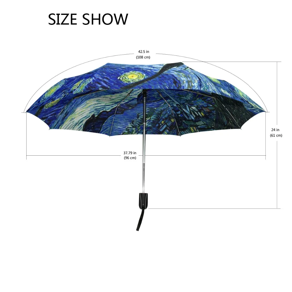 Креативная картина Звездная ночь зонтик Ван Гог Картина маслом три-складной Солнечный дождливый зонтик Анти-УФ зонтик для девочки