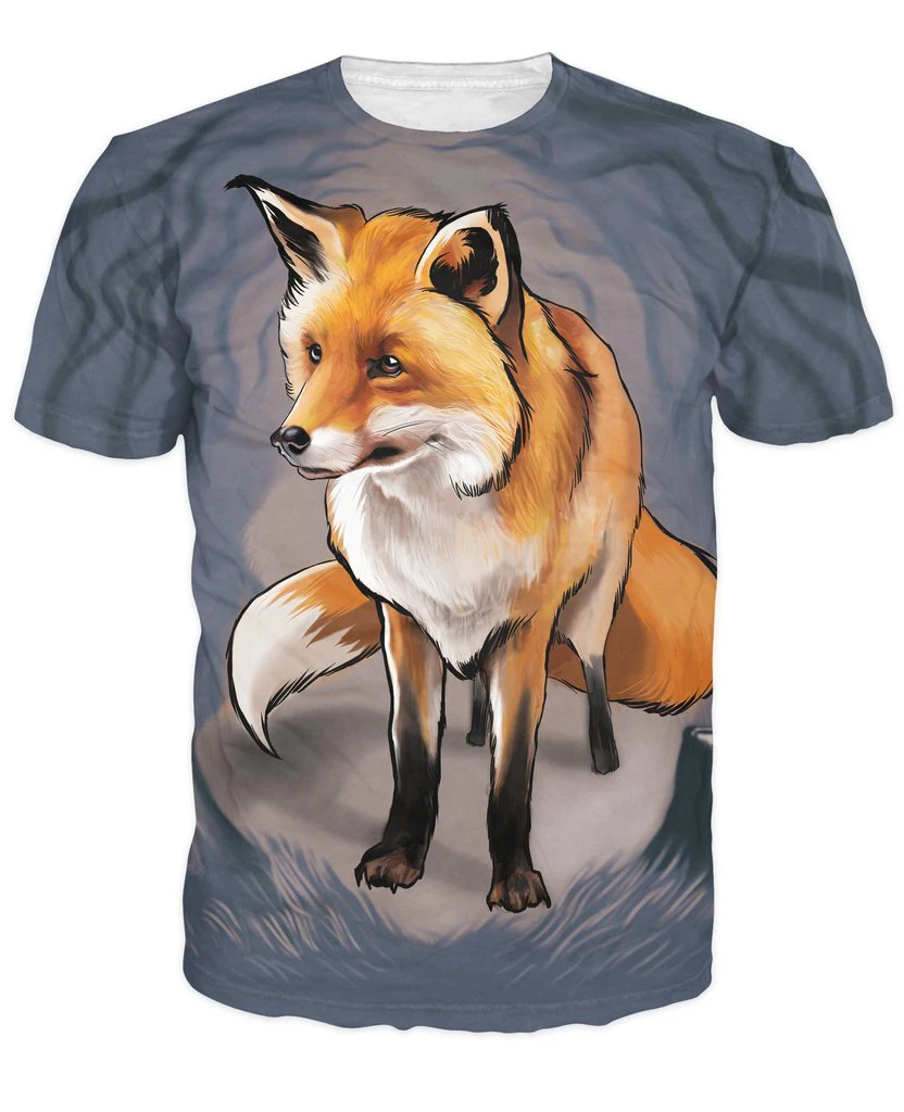 Fox in the Woods T Shirt an adorable fox 3d animal print funnt tees