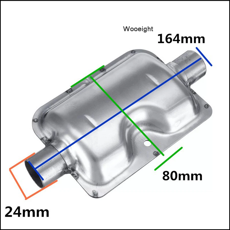 Wooeight из нержавеющей стали 24 мм 0,94 дюйма глушитель для выхлопа, пригодный для кондиционера, тепловой глушитель Webasto eberspacer, автоматический нагреватель