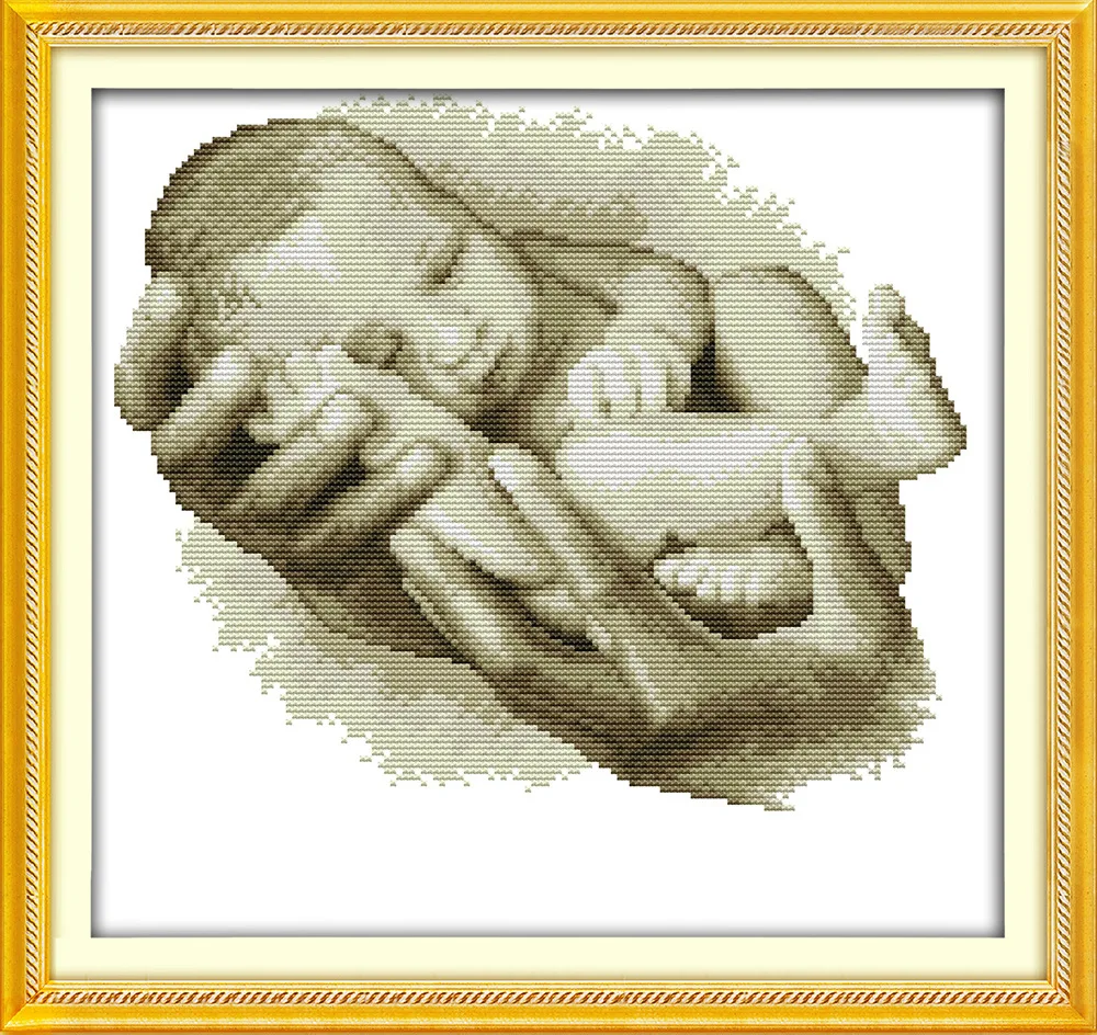 

The treasure baby on hand Printed Canvas DMC Counted Cross Stitch Kits printed Cross-stitch set Embroidery Needlework