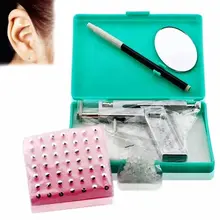 1 набор, Профессиональный Пистолет Для Пирсинга Носа уха из нержавеющей стали с 49 парами сережки-гвоздики украшения, набор инструментов, прочная коробка
