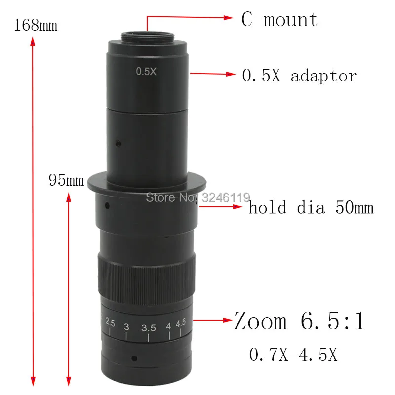 Большой размер промышленный видео монокулярный микроскоп держатель камеры диаметр 50 мм Вращающийся Кронштейн лабораторная скамейка 10X-180X объектив