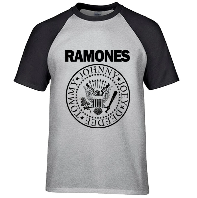 

Vintage Ramones Retro Logo American Punk Rock Band Music Tour Biker T-shirt Men Cotton Raglan Sleeve tees top