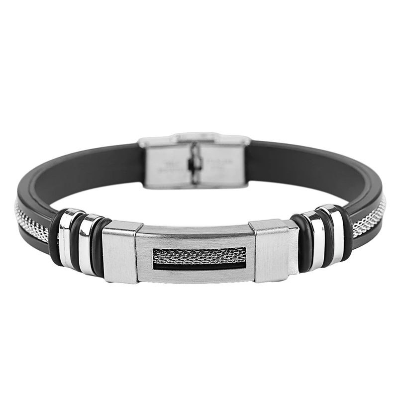 

Casual Men Bracelets Bangle Cuff Stainless Steel Rolo Chain Charm Jewelry Snakeskin Grain Gift