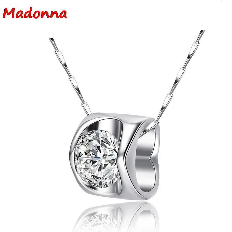 

Fashion Silver Women Pendant Love Heart Hollow Design Inlaid Crystal wife Jewelry Charms For Girl Gift Joyeria