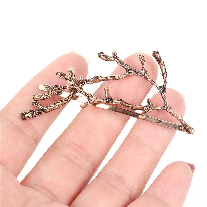 Vintage Gold Silver Tree Hair Clips Girls Alloy Branch Hairpins Fashion Hairgrips Lady Elegance Metal Hair Accessories For Women