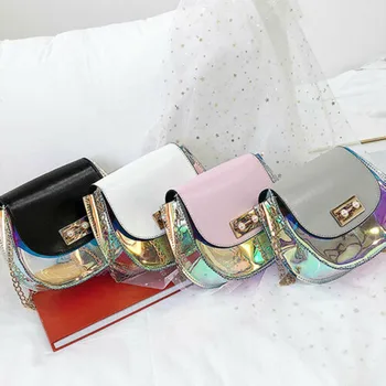 

2019 New Brand Fashion Women Crossbody Candy-colored Laser Shoulder Bag Laser Purse Handbag Messenger