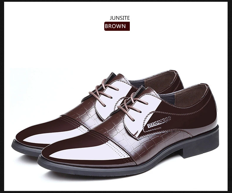 Crocodile pattern leather office men dress shoes fashion black  formal shoes men elegant business oxford wedding shoes NET626 11