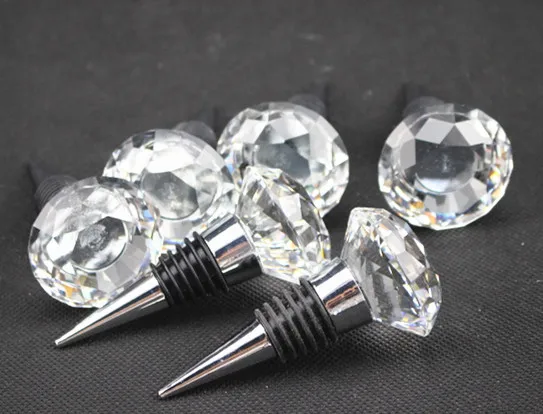 

Freel Shipping clear 2pcs/lot 40mm Crystal Diamond Red Wine Bottle Stopper Boxed Practical Party