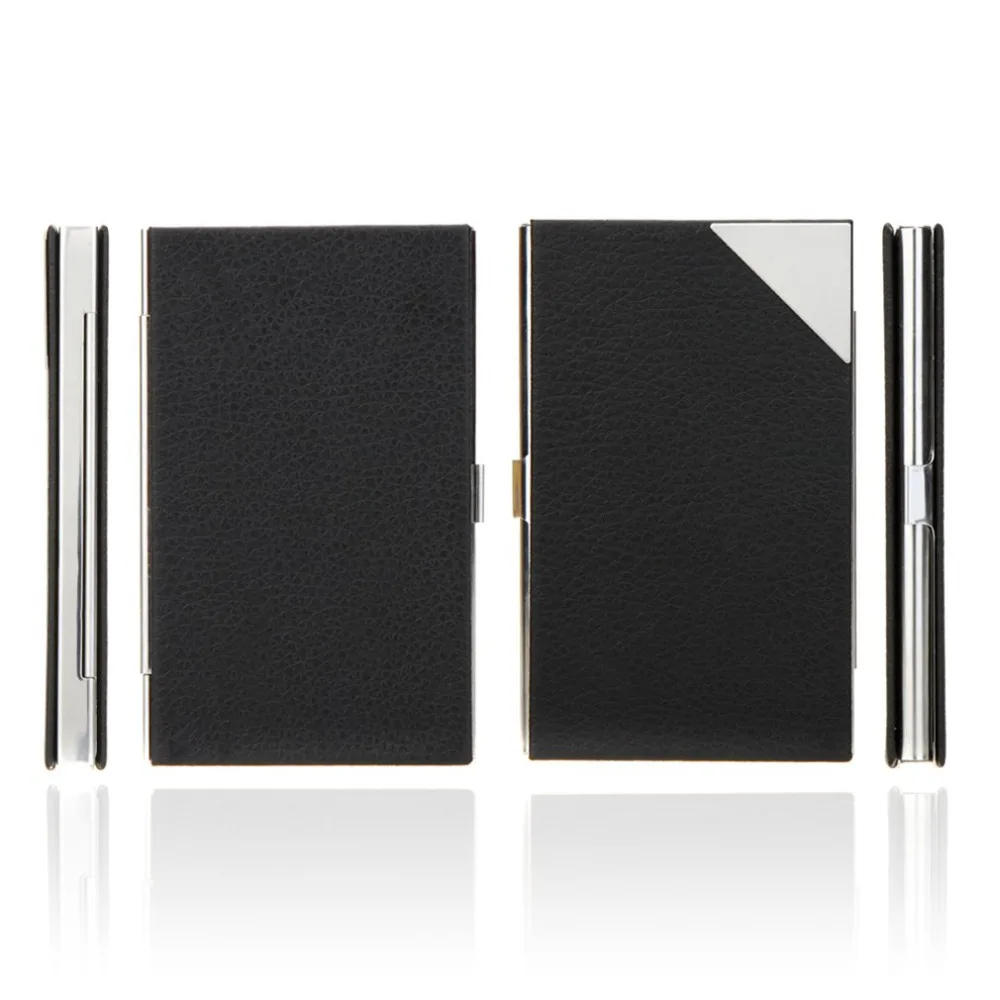 

Fashion Luxury Waterproof Stainless Steel PU Leather Case Box Vintage Business Name ID Credit Card Holder Case Cover