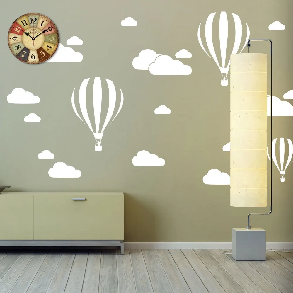 Облако Гелиевый шар наклейки на стену для детской комнаты виниловые домашний Декор украшение для детской спальни DIY Фреска Съемный Мультфильм N824