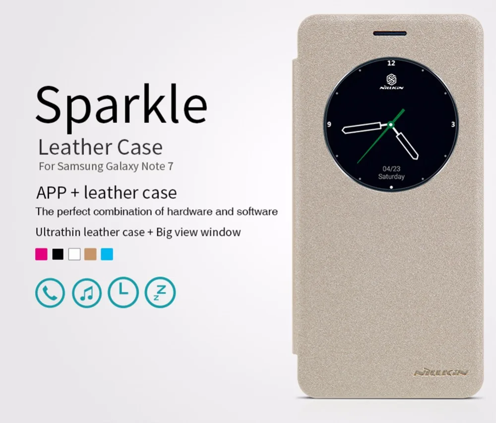 Для samsung Galaxy Note FE Fan Edition чехол NILLKIN Sparkle Flip кожаный с умным окошком для просмотра задняя крышка Note 7 чехол для телефона