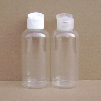 

75ml wholesale 50pcs empty liqued PET lotion bottle with Clamshell cap , clear 75ml pet plastic bottles manufacturers