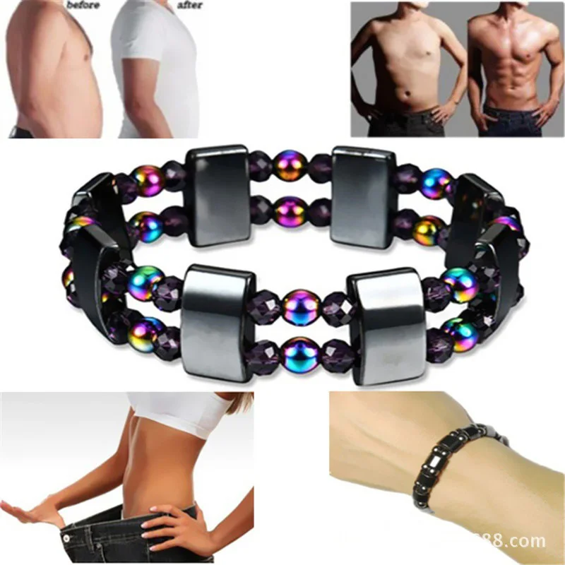 

Magnetic Therapy Slimming Bracelet Weight Loss Slim Black Stone Fat Burning Acupoint Massage Arthritis Pain Relief Health Care
