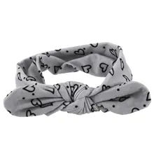 Повязка на голову для малышей с кроличьими ушками; эластичная повязка на голову с сердечком и бантом