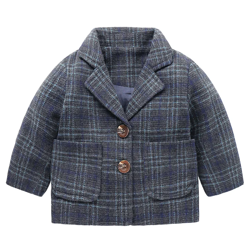 Buy boy Plaid woolen coat small suit jacket 2017