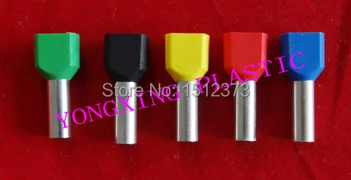 

2017 freeshipping 1000pcs/lot TE1508 (2X1.5mm2)Bootlace Ferrules Wire Copper Crimp Connector Insulated Cord Pin End Terminal