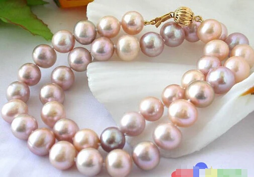 

FREE SHIPPING17" 11MM PINK LAVENDER ROUND FW CULTURED PEARL NECKLACE