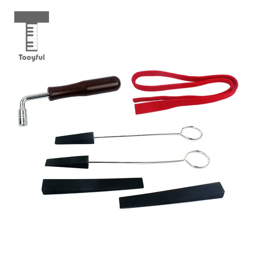 Tooyful Professional 1 Set Piano Tuning Kits Tuning Hammer Temperament Strip Rubber Mute for Pianist Beginner Piano DIY Parts