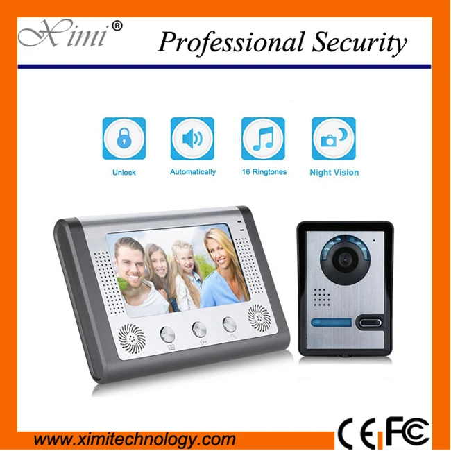 

Wall mount digital video door phone color touch screen wired doorbell door intercom hands free intercom video door phone system