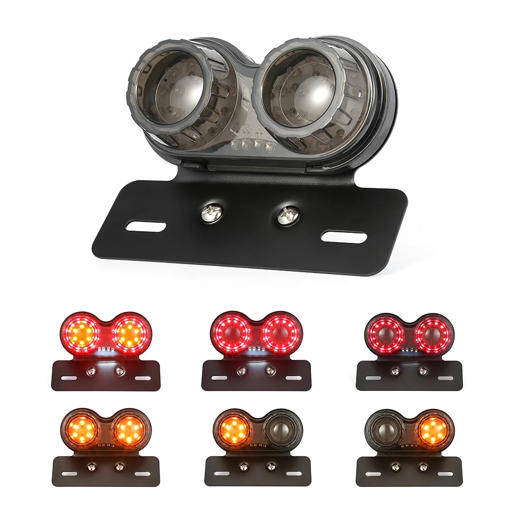 

1Piece Motorcycle Tail Lamps License Plate LED Brake Turn Signal Light led brake tail light For Bobber Cafe Racer ATV