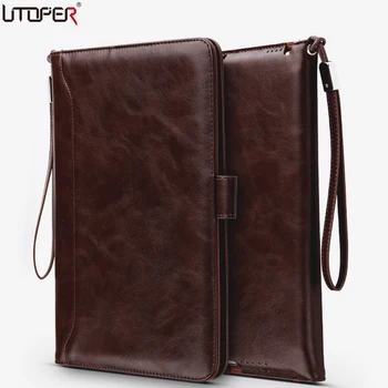 

UTOPER Cases For New iPad 9.7" 2017 2018 Case Business Retro Briefcase Hand Belt Holder Cover A1822 A1823 A1893 A1954 Sleep Bags