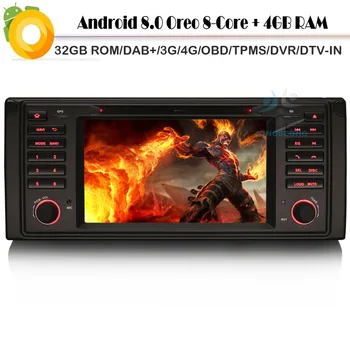 

Android 8.0 Autoradio Octa Core DAB+ Car CD Player for BMW 5 Series E39 X5 E53 WiFi 4G GPS Radio RDS BT SD OBD2 DVT-IN Bluetooth