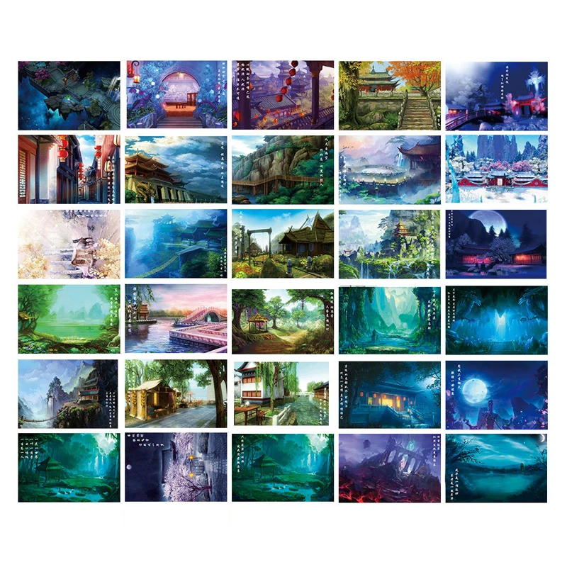 28 pcs/box Fantastic city creative lomo cards message small card Christmas birthday gift card holiday universal