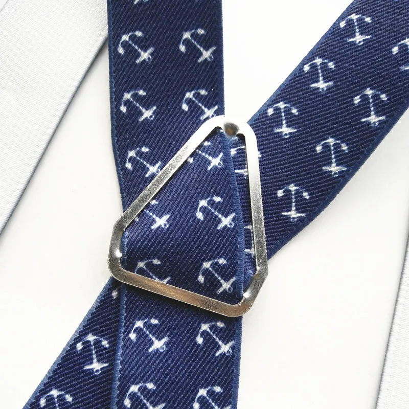 Мода X-Форма Детские подтяжки для свадьбы Очаровательные темно-синий с якорями печати Скоба для взрослых детей Для женщин Для мужчин