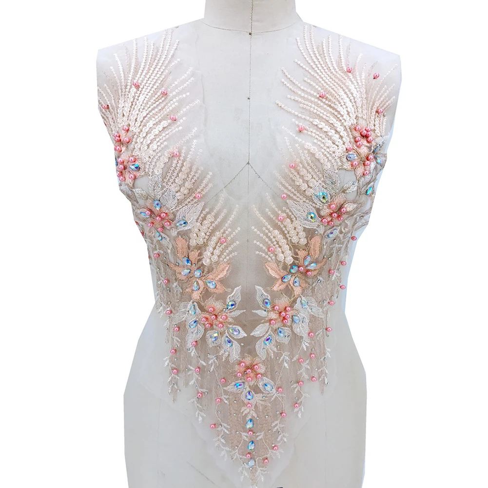 

Rhinestone Crafts Patchwork Wedding Embroidery Beaded Sewing Dress DIY Decoration Bridal Fashion Triming Patches Lace Applique