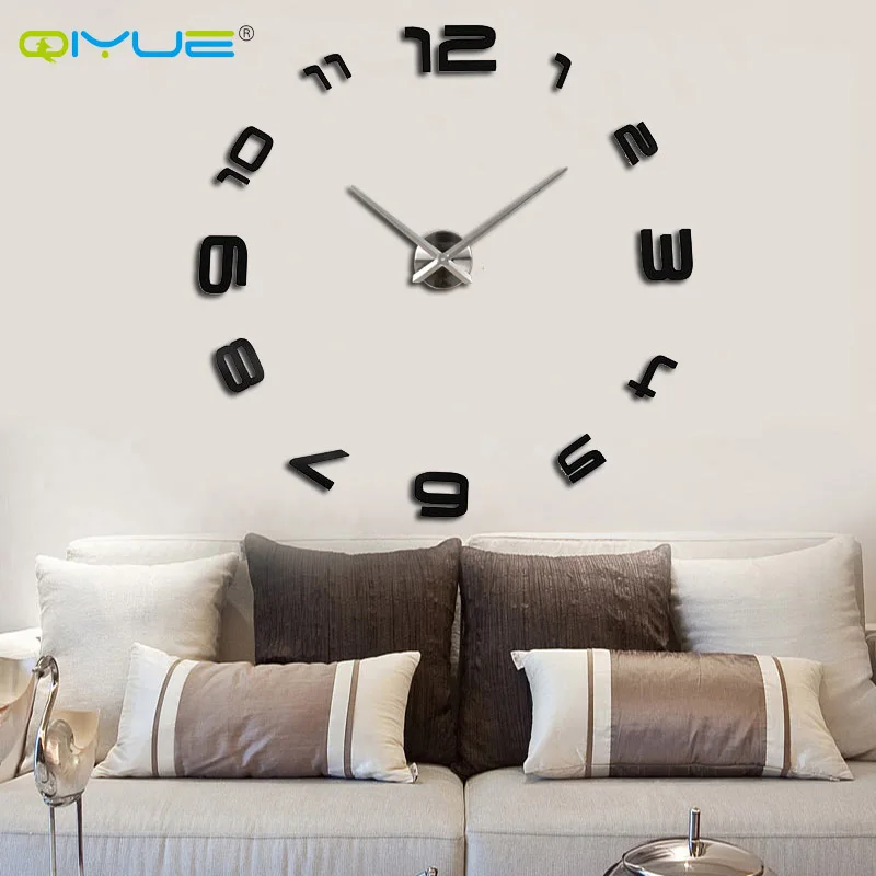 Home decorations big mirror wall clock Modern design large decorative