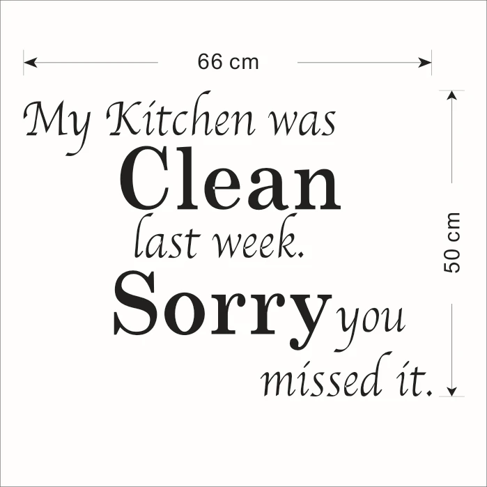 Kitchen Clean English Proverbs quotes DIY Kitchen Wall Stickers Decal Home Accessories 8072 Home Decor
