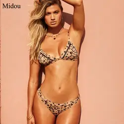 Midou Bikinis 2019 Mujer Biquini Maillot De Bain Femme купальный костюм женский леопардовый принт купальник, бикини пуш-ап